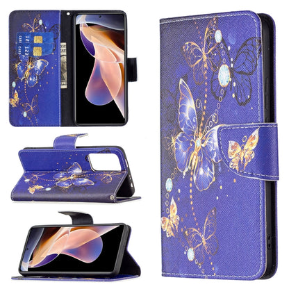For Xiaomi Redmi Note 11 Pro / 11 Pro+ Colored Drawing Leather Phone Case(Purple Butterfly) - Xiaomi Cases by buy2fix | Online Shopping UK | buy2fix