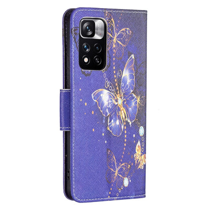 For Xiaomi Redmi Note 11 Pro / 11 Pro+ Colored Drawing Leather Phone Case(Purple Butterfly) - Xiaomi Cases by buy2fix | Online Shopping UK | buy2fix