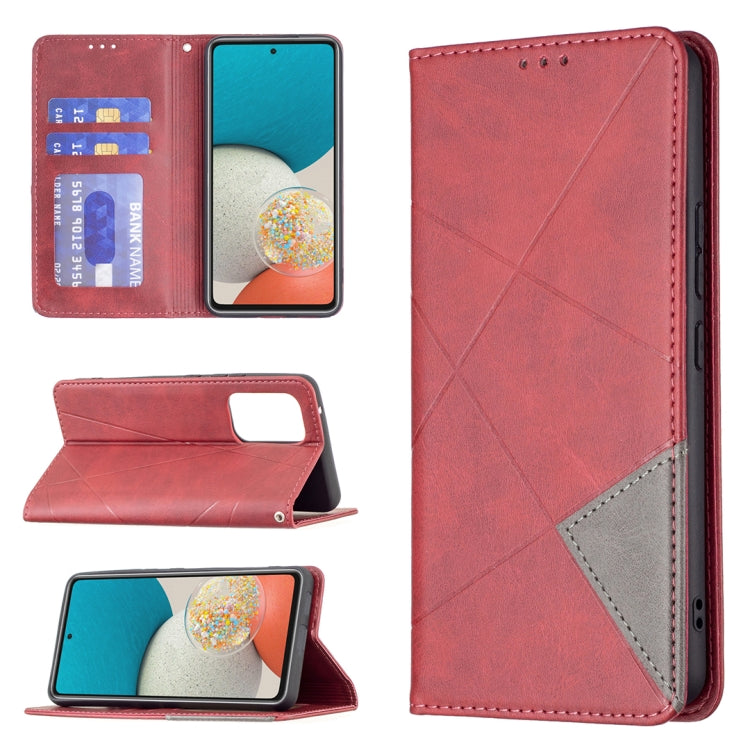 For Samsung Galaxy A53 5G Prismatic Invisible Magnetic Leather Phone Case(Red) by buy2fix