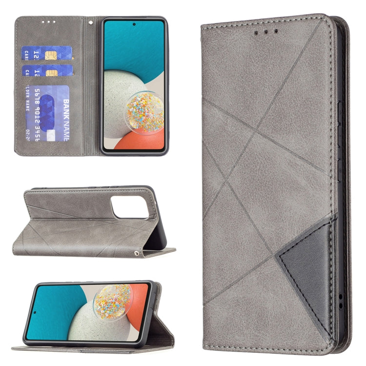 For Samsung Galaxy A53 5G Prismatic Invisible Magnetic Leather Phone Case(Grey) by buy2fix