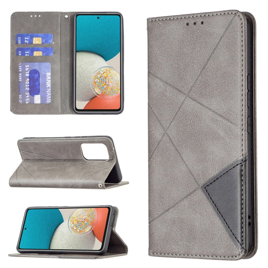 For Samsung Galaxy A53 5G Prismatic Invisible Magnetic Leather Phone Case(Grey) by buy2fix