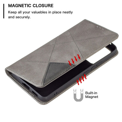 For Samsung Galaxy A53 5G Prismatic Invisible Magnetic Leather Phone Case(Grey) by buy2fix