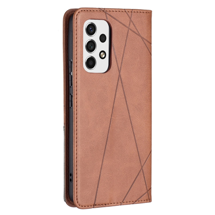 For Samsung Galaxy A53 5G Prismatic Invisible Magnetic Leather Phone Case(Brown) by buy2fix
