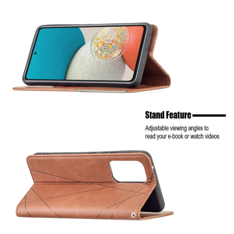 For Samsung Galaxy A53 5G Prismatic Invisible Magnetic Leather Phone Case(Brown) by buy2fix
