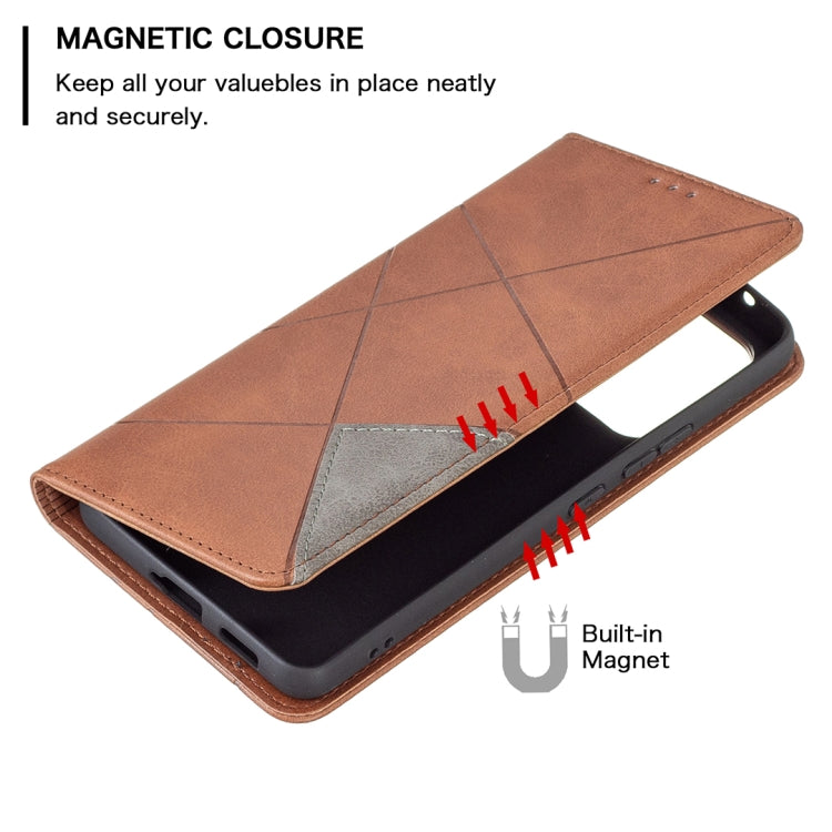 For Samsung Galaxy A53 5G Prismatic Invisible Magnetic Leather Phone Case(Brown) by buy2fix