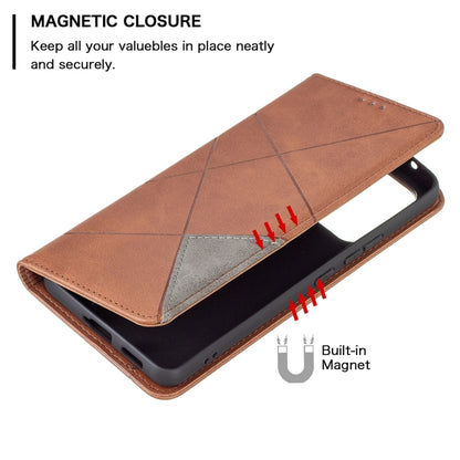 For Samsung Galaxy A53 5G Prismatic Invisible Magnetic Leather Phone Case(Brown) by buy2fix