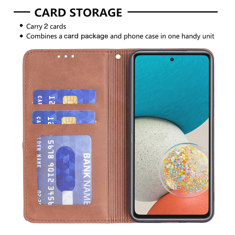 For Samsung Galaxy A53 5G Prismatic Invisible Magnetic Leather Phone Case(Brown) by buy2fix
