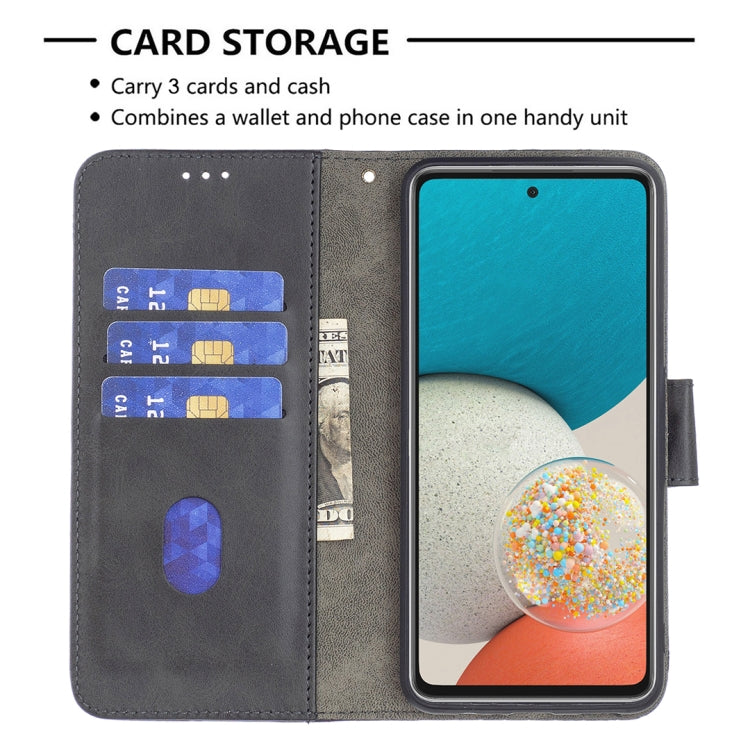 For Samsung Galaxy A53 5G Matching Color Crocodile Texture PU Leather Phone Case(Black) by buy2fix