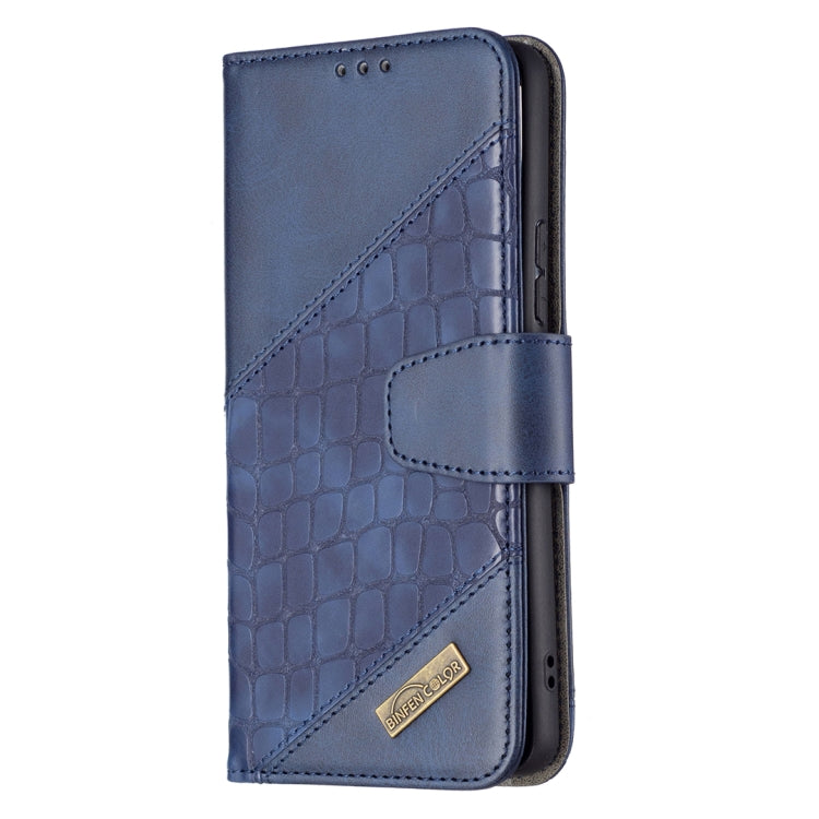 For Samsung Galaxy A53 5G Matching Color Crocodile Texture PU Leather Phone Case(Blue) by buy2fix