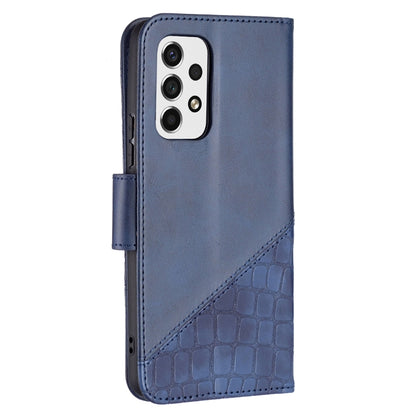 For Samsung Galaxy A53 5G Matching Color Crocodile Texture PU Leather Phone Case(Blue) by buy2fix