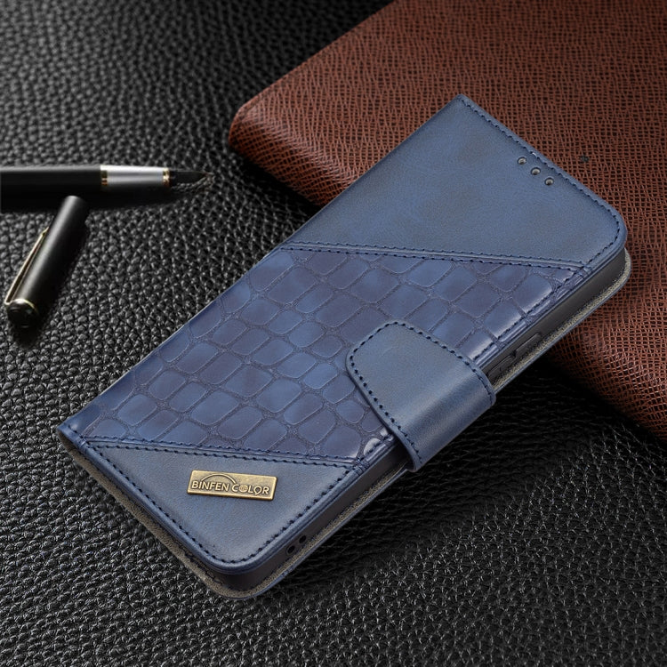 For Samsung Galaxy A53 5G Matching Color Crocodile Texture PU Leather Phone Case(Blue) by buy2fix