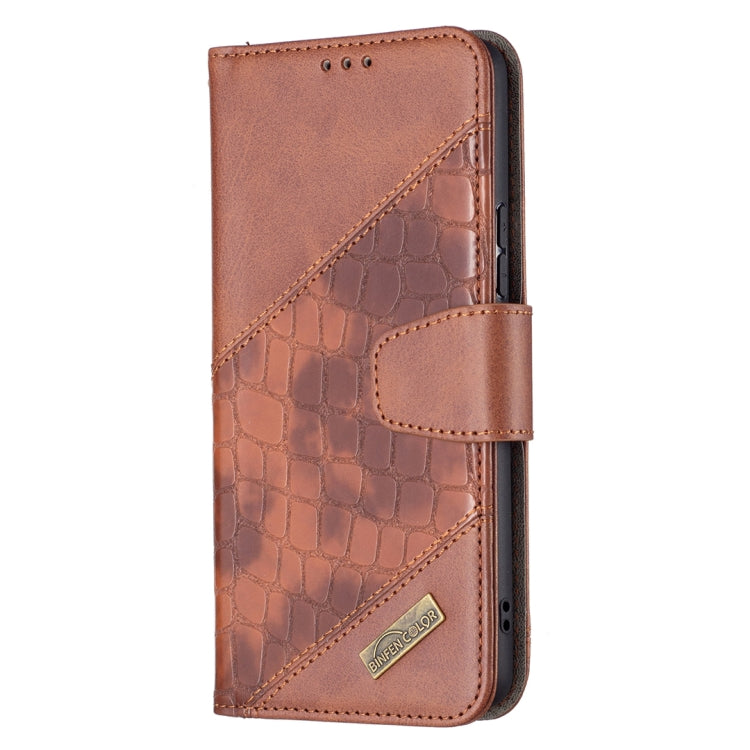 For Samsung Galaxy A53 5G Matching Color Crocodile Texture PU Leather Phone Case(Brown) by buy2fix