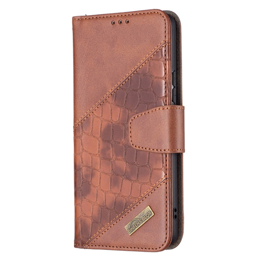 For Samsung Galaxy A53 5G Matching Color Crocodile Texture PU Leather Phone Case(Brown) by buy2fix