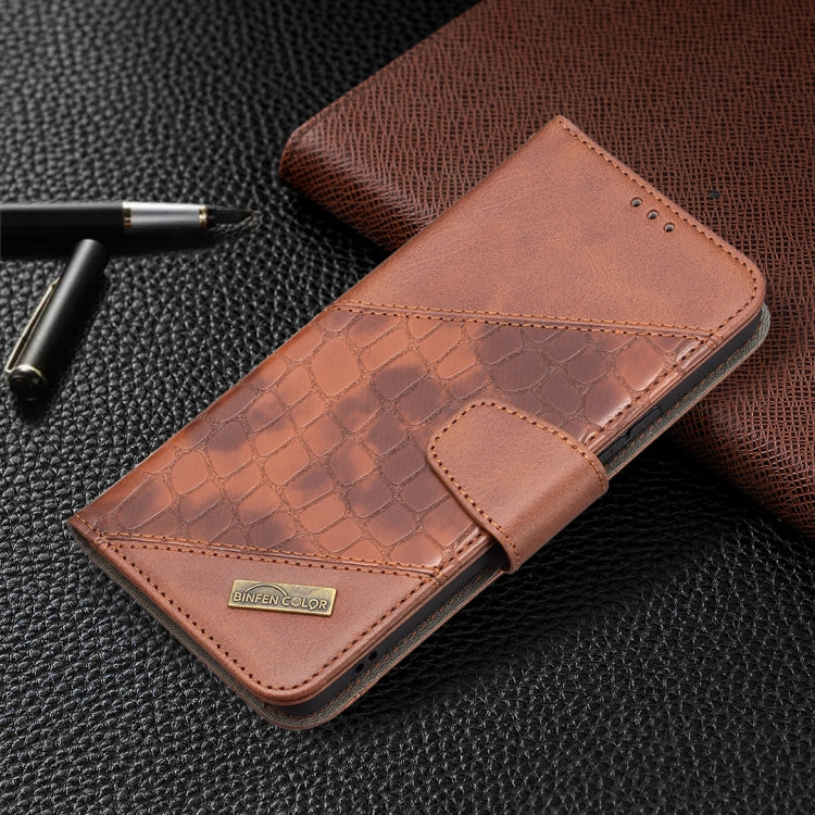 For Samsung Galaxy A53 5G Matching Color Crocodile Texture PU Leather Phone Case(Brown) by buy2fix