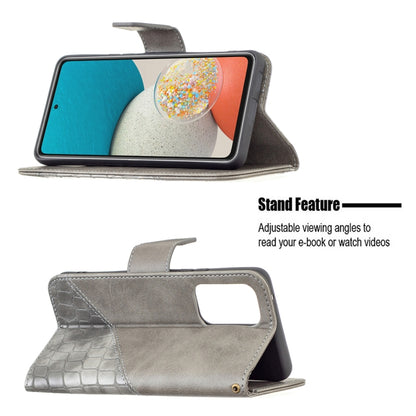For Samsung Galaxy A53 5G Matching Color Crocodile Texture PU Leather Phone Case(Grey) - Galaxy Phone Cases by buy2fix | Online Shopping UK | buy2fix