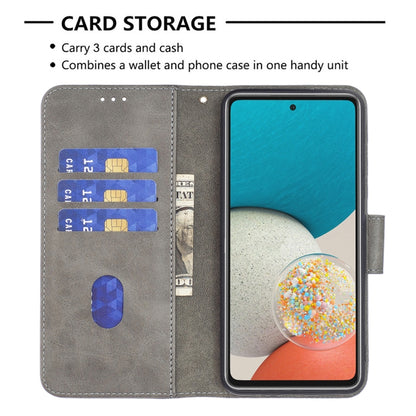 For Samsung Galaxy A53 5G Matching Color Crocodile Texture PU Leather Phone Case(Grey) - Galaxy Phone Cases by buy2fix | Online Shopping UK | buy2fix