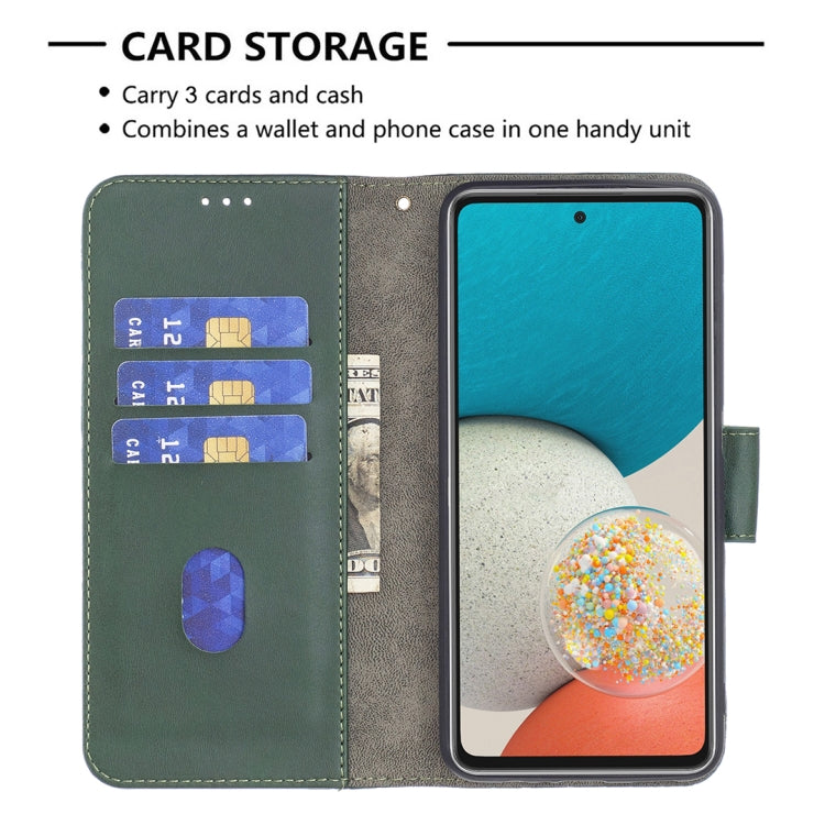 For Samsung Galaxy A53 5G Matching Color Crocodile Texture PU Leather Phone Case(Green) by buy2fix