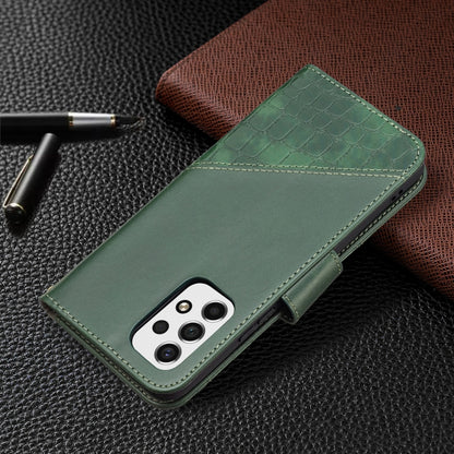 For Samsung Galaxy A53 5G Matching Color Crocodile Texture PU Leather Phone Case(Green) by buy2fix