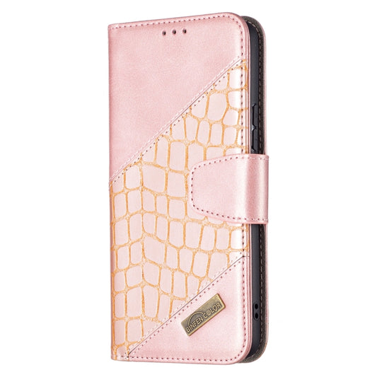 For Samsung Galaxy A53 5G Matching Color Crocodile Texture PU Leather Phone Case(Rose Gold) by buy2fix