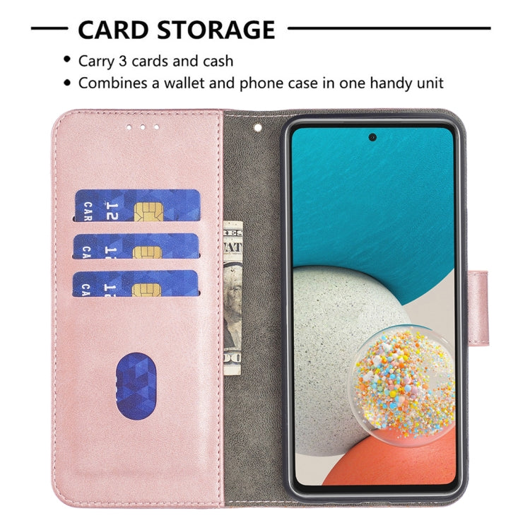 For Samsung Galaxy A53 5G Matching Color Crocodile Texture PU Leather Phone Case(Rose Gold) by buy2fix