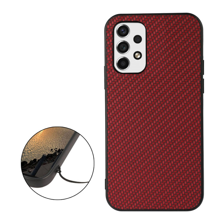 For Samsung Galaxy A53 5G Carbon Fiber Skin Phone Case(Red) by buy2fix