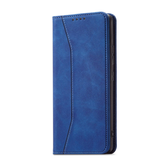 For Xiaomi Redmi 10 Magnetic Dual-fold Leather Phone Case(Blue) - Xiaomi Cases by buy2fix | Online Shopping UK | buy2fix