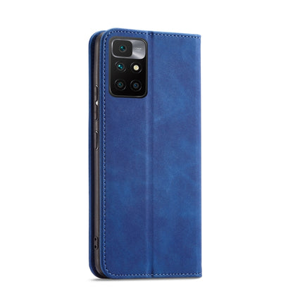 For Xiaomi Redmi 10 Magnetic Dual-fold Leather Phone Case(Blue) - Xiaomi Cases by buy2fix | Online Shopping UK | buy2fix