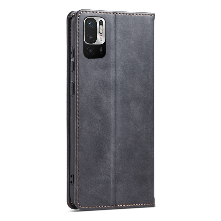 For Xiaomi Redmi Note 10 5G Magnetic Dual-fold Leather Phone Case(Black) - Xiaomi Cases by buy2fix | Online Shopping UK | buy2fix