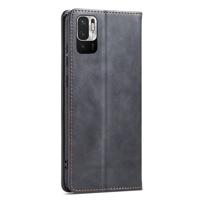 For Xiaomi Redmi Note 10 5G Magnetic Dual-fold Leather Phone Case(Black) - Xiaomi Cases by buy2fix | Online Shopping UK | buy2fix