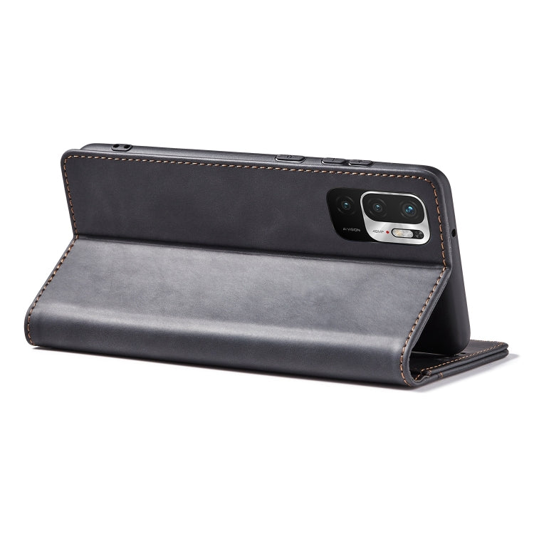 For Xiaomi Redmi Note 10 5G Magnetic Dual-fold Leather Phone Case(Black) - Xiaomi Cases by buy2fix | Online Shopping UK | buy2fix