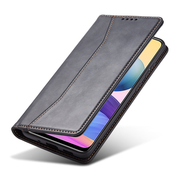 For Xiaomi Redmi Note 10 5G Magnetic Dual-fold Leather Phone Case(Black) - Xiaomi Cases by buy2fix | Online Shopping UK | buy2fix