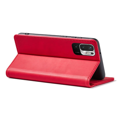 For Xiaomi Redmi Note 10 5G Magnetic Dual-fold Leather Phone Case(Red) - Xiaomi Cases by buy2fix | Online Shopping UK | buy2fix