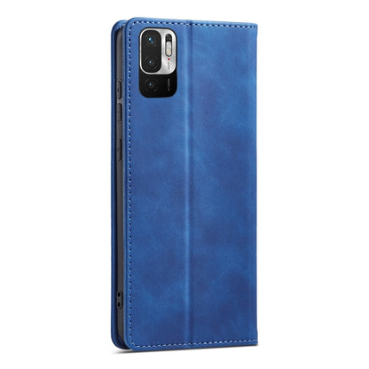 For Xiaomi Redmi Note 10 5G Magnetic Dual-fold Leather Phone Case(Blue) - Xiaomi Cases by buy2fix | Online Shopping UK | buy2fix