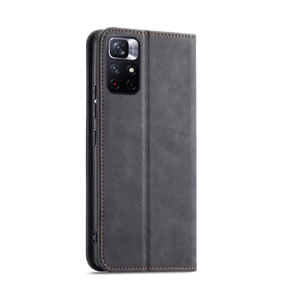 For Xiaomi Redmi Note 11 5G Magnetic Dual-fold Leather Phone Case(Black) - Xiaomi Cases by buy2fix | Online Shopping UK | buy2fix