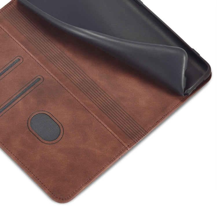 For Xiaomi Redmi Note 11 5G Magnetic Dual-fold Leather Phone Case(Coffee) - Xiaomi Cases by buy2fix | Online Shopping UK | buy2fix