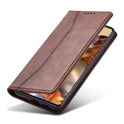 For Xiaomi Mi 11T / Mi 11T Pro Magnetic Dual-fold Leather Phone Case(Coffee) - Xiaomi Cases by buy2fix | Online Shopping UK | buy2fix