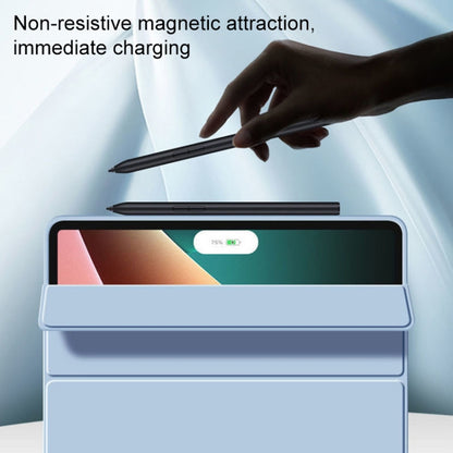 For Xiaomi Pad 5 / Pad 5 Pro Skin Feel Matte Honeycomb Leather Tablet Case with Tri-fold Bracket(Black) by buy2fix