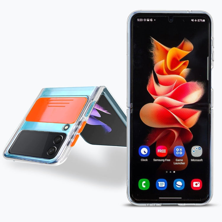 For Samsung Galaxy Z Flip3 5G Sliding Camera Design TPU Phone Case with Ring Holder(Black) by buy2fix