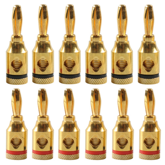 A6520 12 in 1 Car Gold-plated Red and Black 4mm Banana Head Audio Plug - Terminal connectors by buy2fix | Online Shopping UK | buy2fix