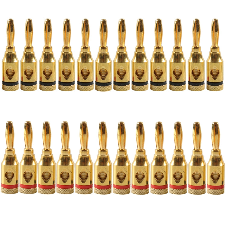 A6521 24 in 1 Car Gold-plated Red and Black 4mm Banana Head Audio Plug - Terminal connectors by buy2fix | Online Shopping UK | buy2fix