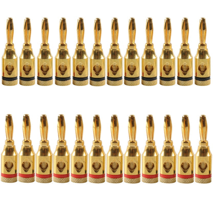 A6521 24 in 1 Car Gold-plated Red and Black 4mm Banana Head Audio Plug - Terminal connectors by buy2fix | Online Shopping UK | buy2fix