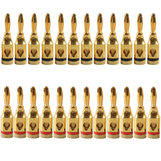 A6521 24 in 1 Car Gold-plated Red and Black 4mm Banana Head Audio Plug - Terminal connectors by buy2fix | Online Shopping UK | buy2fix