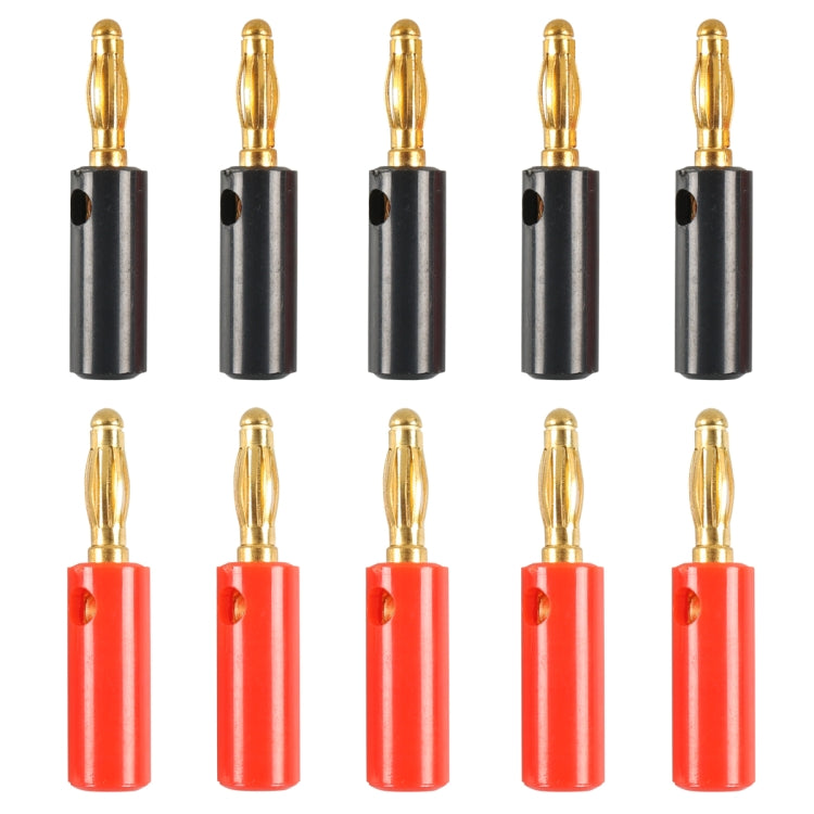 A6545 10 in 1 Car Red and Black Cover Gold-plated 4mm Banana Head Audio Plug - Terminal connectors by buy2fix | Online Shopping UK | buy2fix