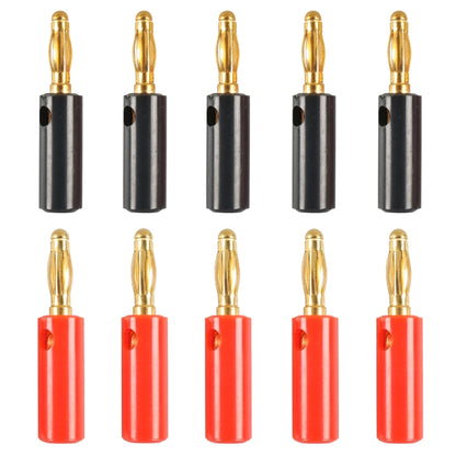 A6545 10 in 1 Car Red and Black Cover Gold-plated 4mm Banana Head Audio Plug - Terminal connectors by buy2fix | Online Shopping UK | buy2fix
