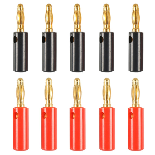 A6545 10 en 1 voiture couvercle rouge et noir plaqué or 4mm prise Audio tête banane