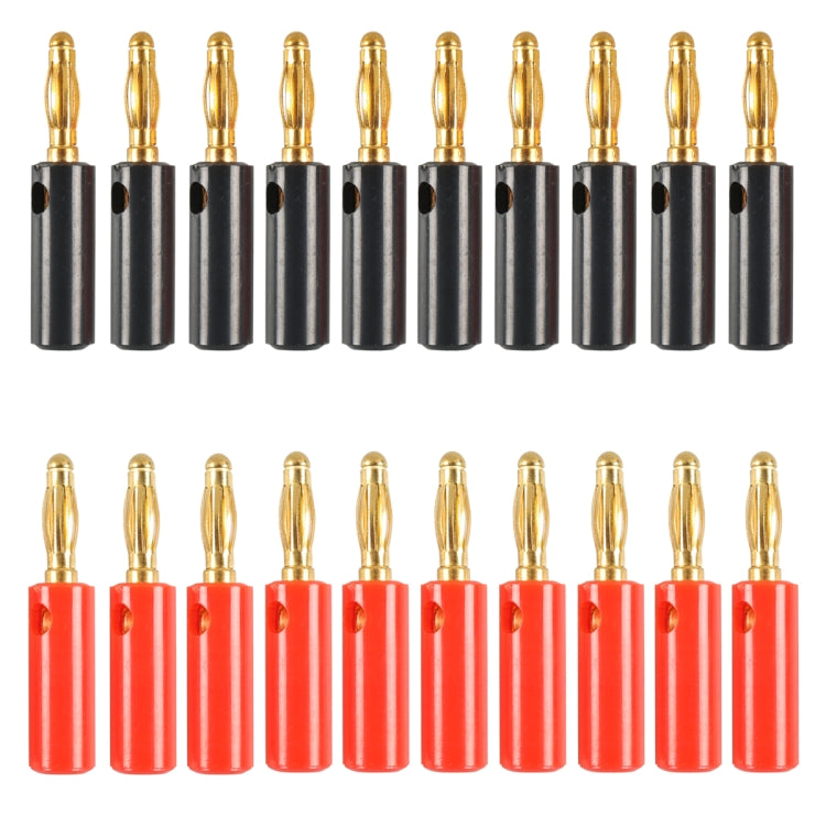 A6546 20 in 1 Car Red and Black Cover Gold-plated 4mm Banana Head Audio Plug - Terminal connectors by buy2fix | Online Shopping UK | buy2fix