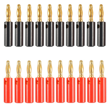 A6546 20 in 1 Car Red and Black Cover Gold-plated 4mm Banana Head Audio Plug - Terminal connectors by buy2fix | Online Shopping UK | buy2fix