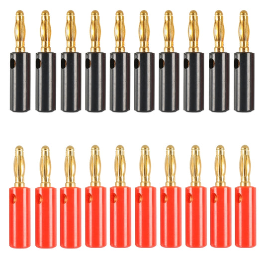 A6546 20 in 1 Car Red and Black Cover Gold-plated 4mm Banana Head Audio Plug - Terminal connectors by buy2fix | Online Shopping UK | buy2fix