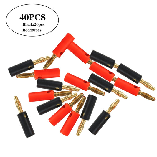A6549 40 in 1 Car Red and Black Cover Gold-plated 4mm Banana Head Audio Plug - Terminal connectors by buy2fix | Online Shopping UK | buy2fix