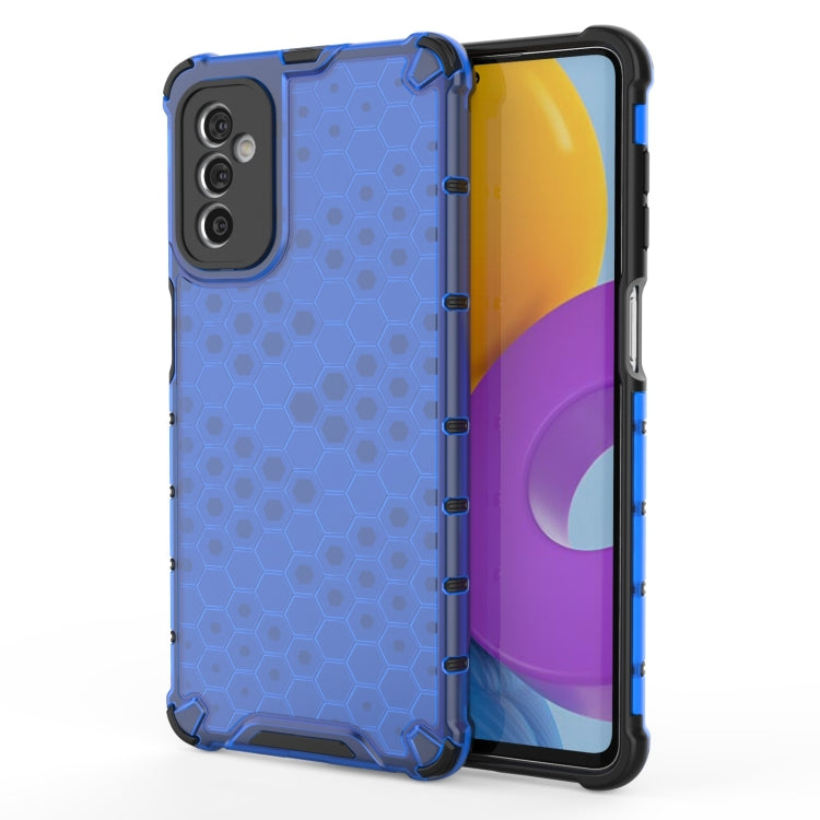 For Samsung Galaxy M52 5G Honeycomb PC + TPU Phone Case(Blue) by buy2fix